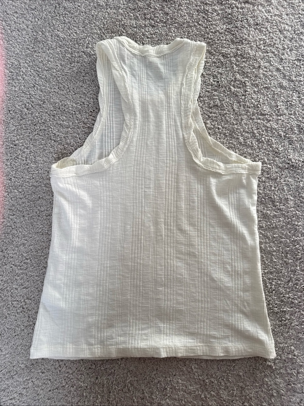Anthropologie Pilcro Tank Top Ribbed Cream Sz S Beach Vacation Summer - Picture 6 of 6